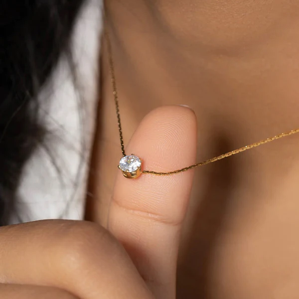 Anti Tarnish 18K Gold Plated Stone Studded Hexagonal Necklace