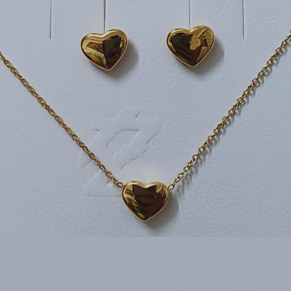 Gold-Plated Anti Tarnish Heart Themed Jewellery Set