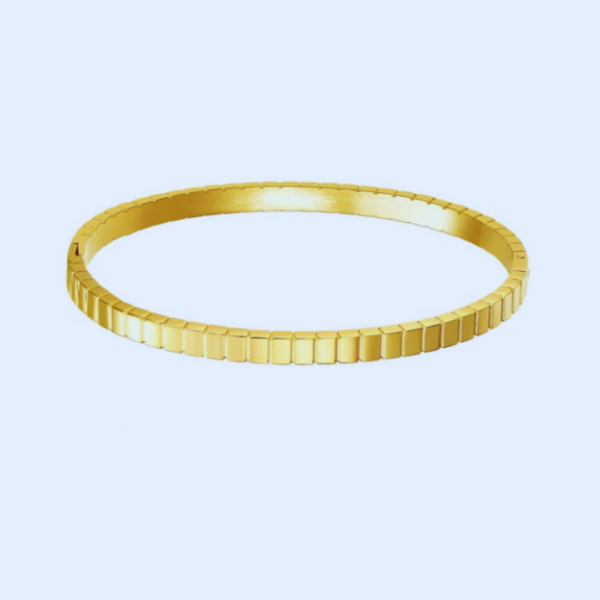 Anti Tarnish Gold Plated Stainless Steel Cuff Bracelet - Image 3