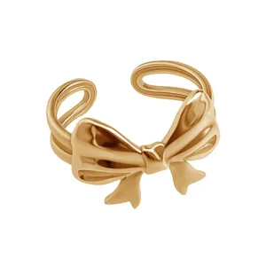 Gold Plated Anti Tarnish Stainless steel Bow Ring