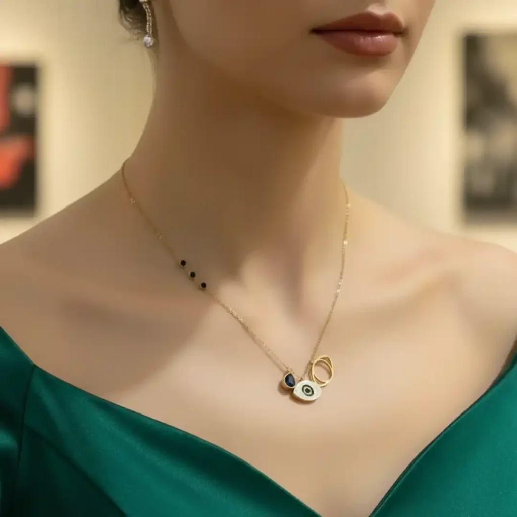 Anti Tarnish 18K Gold Plated Evil Eye Necklace
