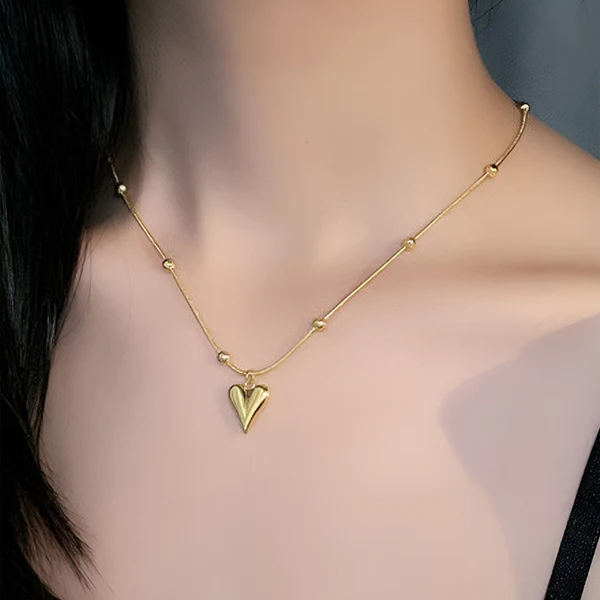 Gold Plated Anti Tarnish Heart themed Stainless Steel Pendant