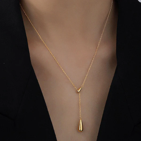 Anti Tarnish 18K Gold Plated Stainless Steel Anti Teardrop Pendant