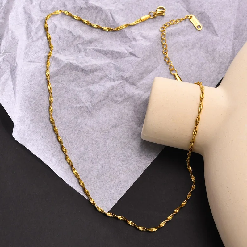 18K Gold Plated Chain for Women & Girls – Anti-Tarnish Stainless Steel Necklace – High Quality, Daily Wear Jewelry with Premium Look